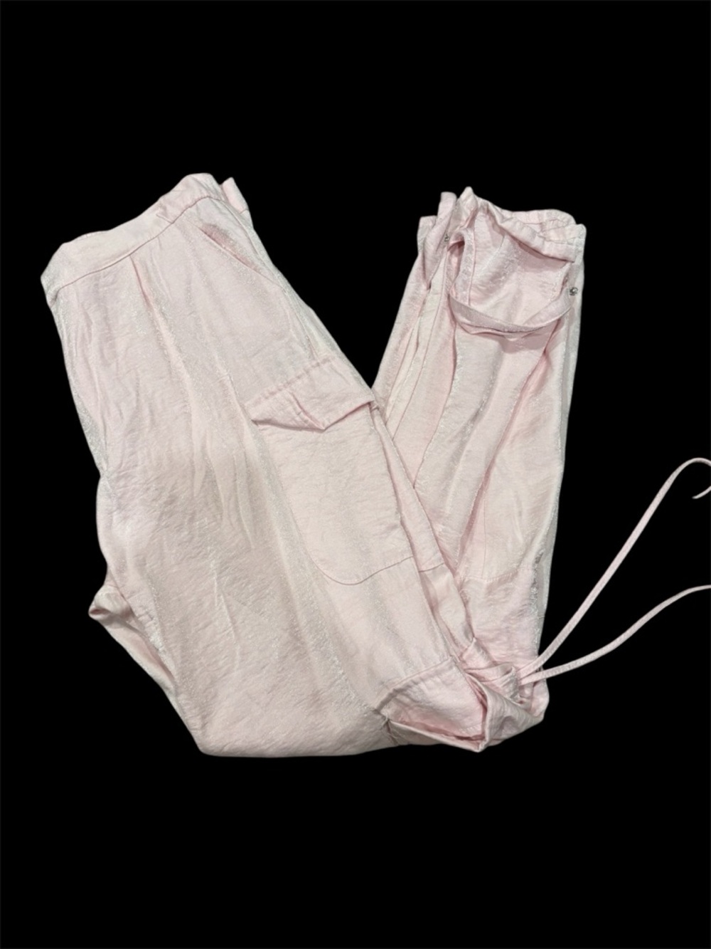 Light Pink Women's Drawstring Cargo Joggers